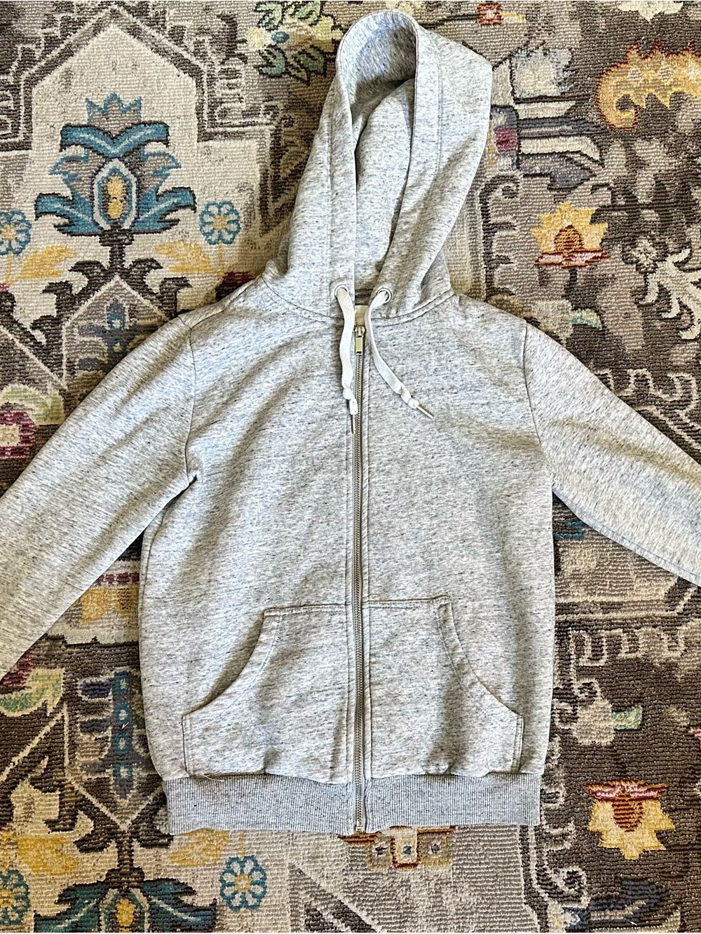 H&M Basic Heather Gray Full Zip Hoodie Sweatshirt Size XS